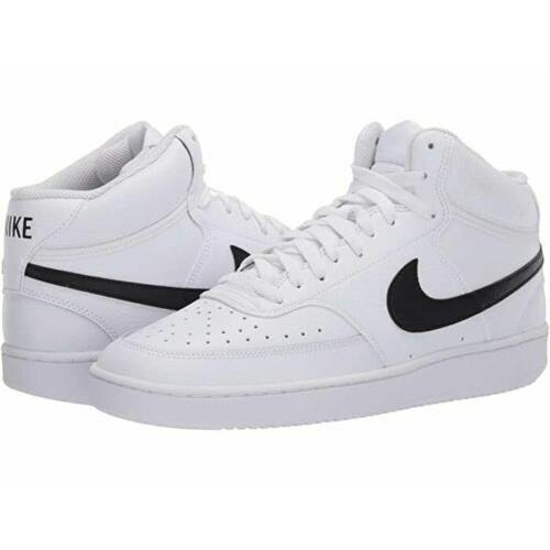 Nike Court Vision Mid Mens Shoes White Black CD5466-101 7.5US