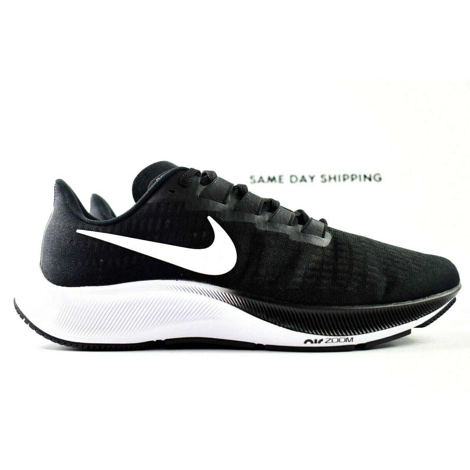 Nike Air Zoom Pegasus 37 Mens Size 10.5 Shoes BQ9647 002 Black White wm sz 12