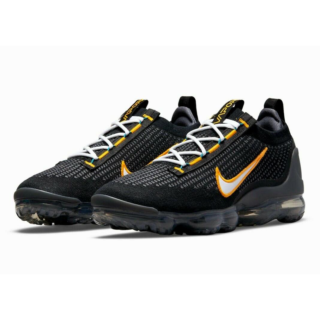 Nike Air Vapormax 2021 FK Mens Size 6.5 Sneaker Shoes DH4086 001 Black Yellow