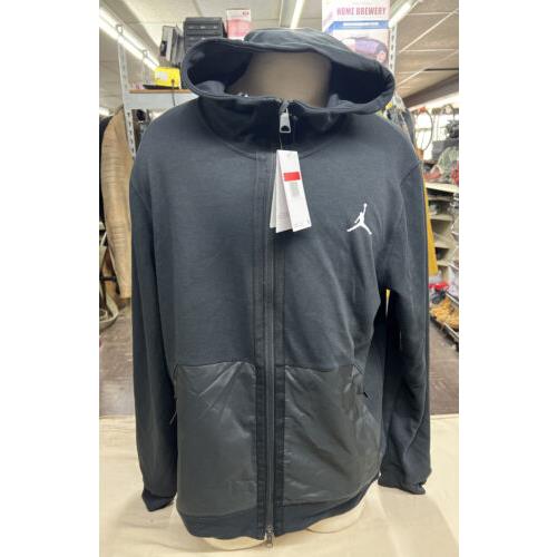 Nike Jordan Team Dri-fit Air Full Zip Fleece Hoodie Jacket Men`s L Black DQ7870