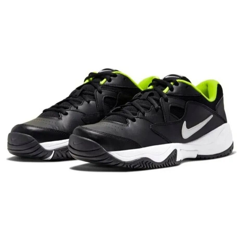 Nike Court Lite 2 Mens Size 6 Sneakers Shoes AR8836 009 Black White Volt