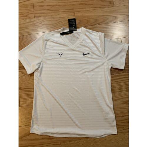 Nike Men`s Rafa Court Challenger Short Sleeve Tennis Top Sz L CI9148-100