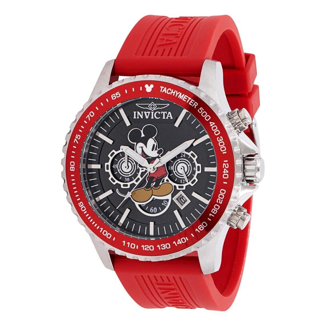 Invicta Disney Men`s 48mm Mickey Mouse Limited Edition Red Chrono Watch 39040