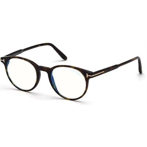 Tom Ford TF 5695 FT5695 -B Shiny Classic Dark Havana Blue Block 052 Eyeglasses