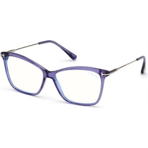 Tom Ford TF 5687 FT5687 -B Shiny Transparent Purple Shiny 081 Eyeglasses