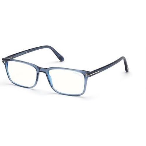 Tom Ford TF 5735 FT5735 -B Shiny Transparent Blue Shiny 090 Eyeglasses