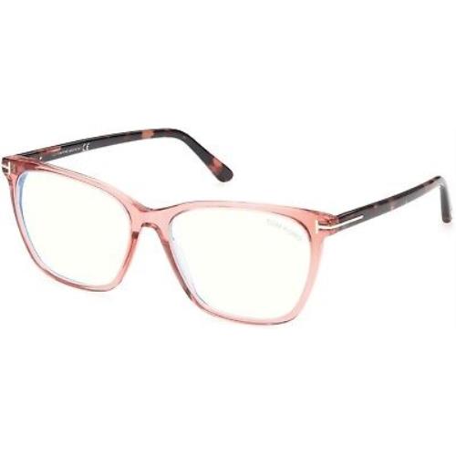 Tom Ford TF 5762 FT5762 -B Shiny Transp Coral Pink Grapefruit 074 Eyeglasses