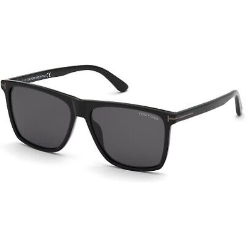 Tom Ford TF 832 FT0832 -N Shiny Blk Smoke Lenses 01A Sunglasses