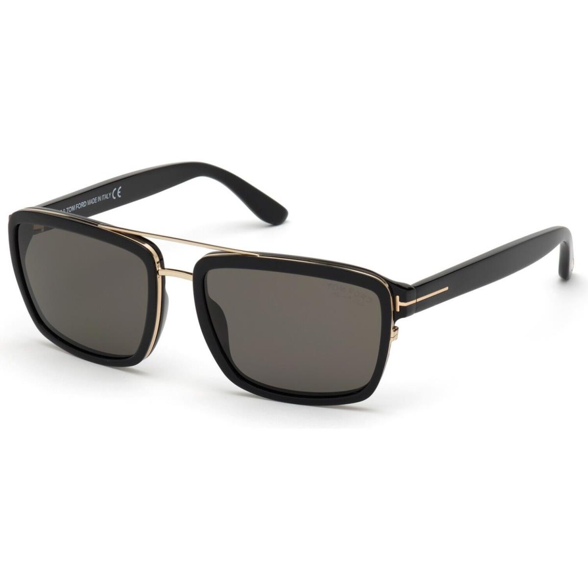 Tom Ford TF 780 FT0780 Shiny Blk Smoke Polarized Lenses 01D Sunglasses