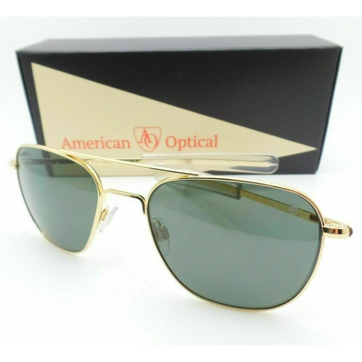 American Optical Original Pilot AO American Optical Pilot 23k Gold Green Lens Options Sunglasses 57/20/140 Nylon