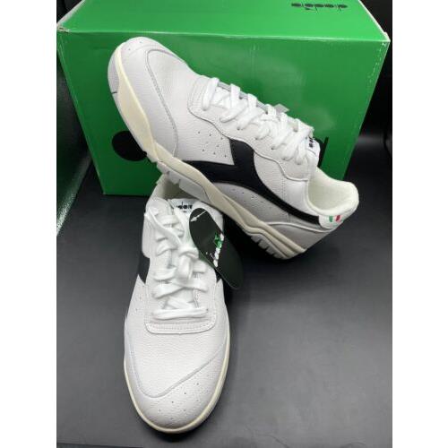 Diadora Maverick H.o.c. Size 12 Tennis Shoes White Black Made In Italy
