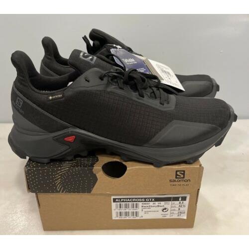 Salomon Mens Alphacross Gtx 408051 Black Low Top Lace Up Running Shoes Size 9