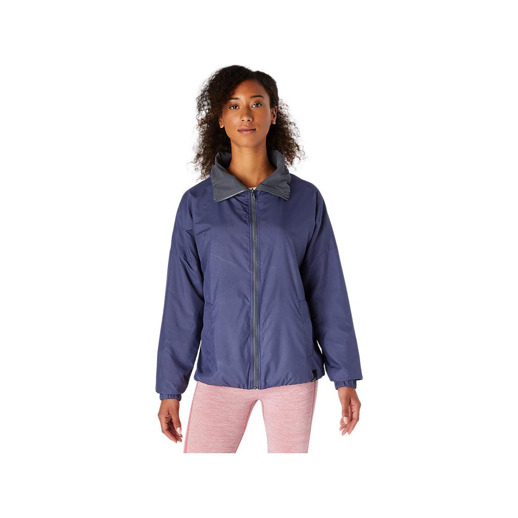 Asics Women`s Reversible Jacket Running Apparel 2032C037 THUNDER BLUE/CARRIER GREY