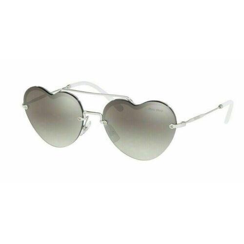 Miu Miu MU62US 1BC5O0 Women`s Sunglasses in Silver Frame W/grey Mirrored Lens