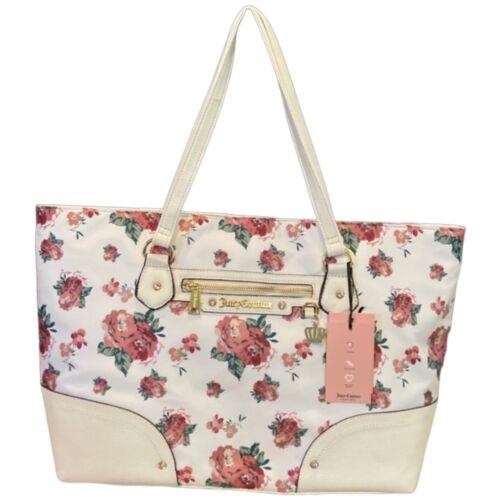 Juicy Couture Floral White Rose Tie Light Tote