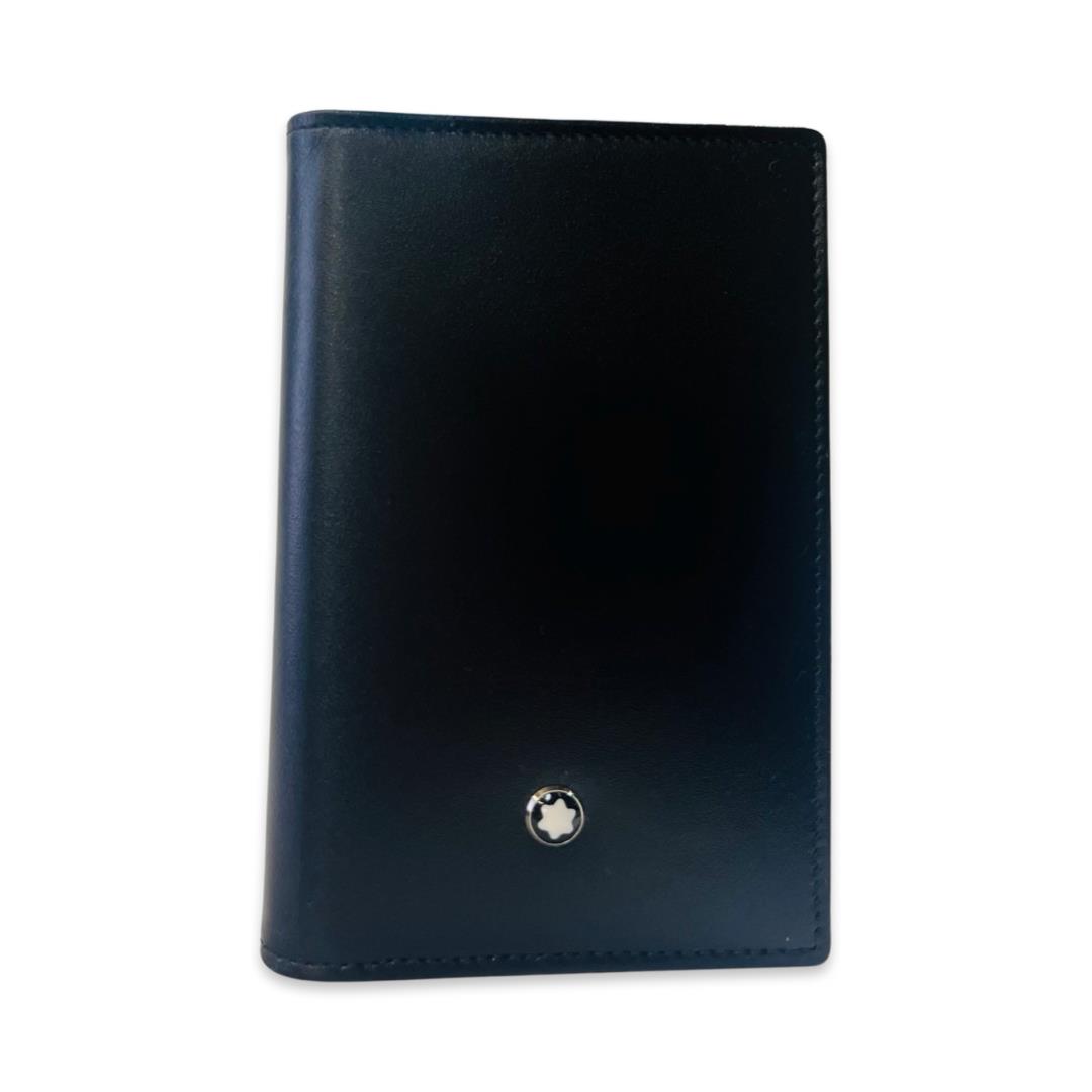 Montblanc Meisterstuck Men`s Bifold Leather Card Holder Wallet 14108 Black