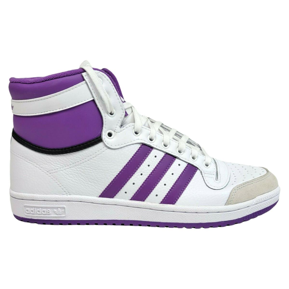 Adidas Originals Mens 12 13 Top Ten White Purple High Top Shoes Sneakers S24135