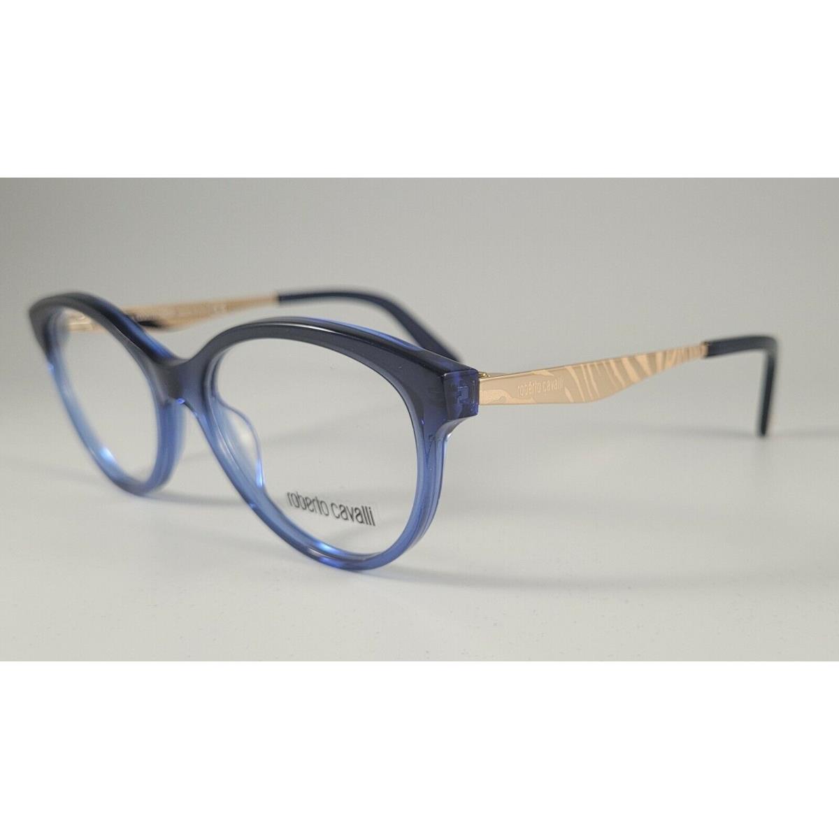 Roberto Cavalli Eyeglasses 5094 Color 092 Blue Gold Size 51 Women`s Cat Eye