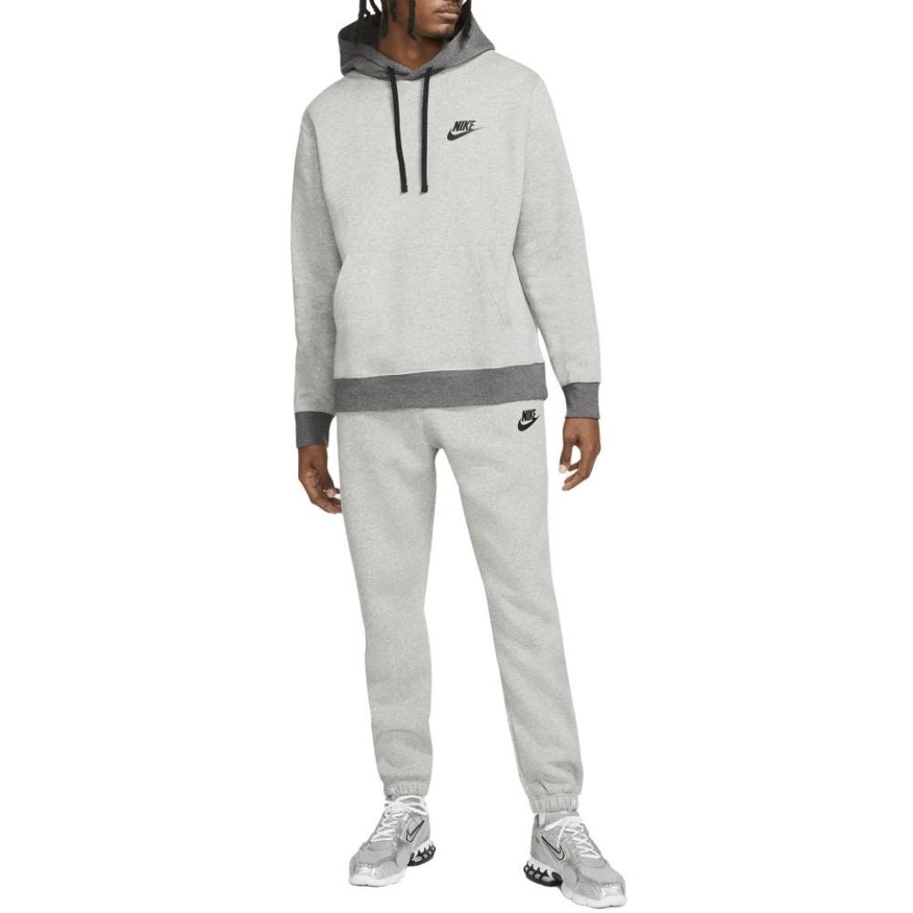 Nike Men`s Jogger Set 2-Piece Fleece Athletic Jogger Pants and Hoodie Tracksuit Grey
