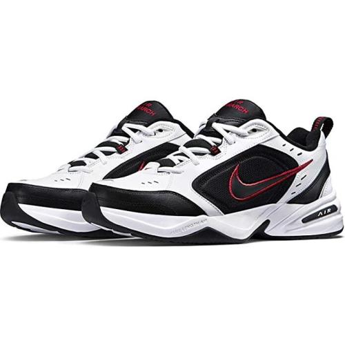 Nike Air Monarch IV 415445-101 Men`s White/black/red Leather Sneakers Shoes PM57