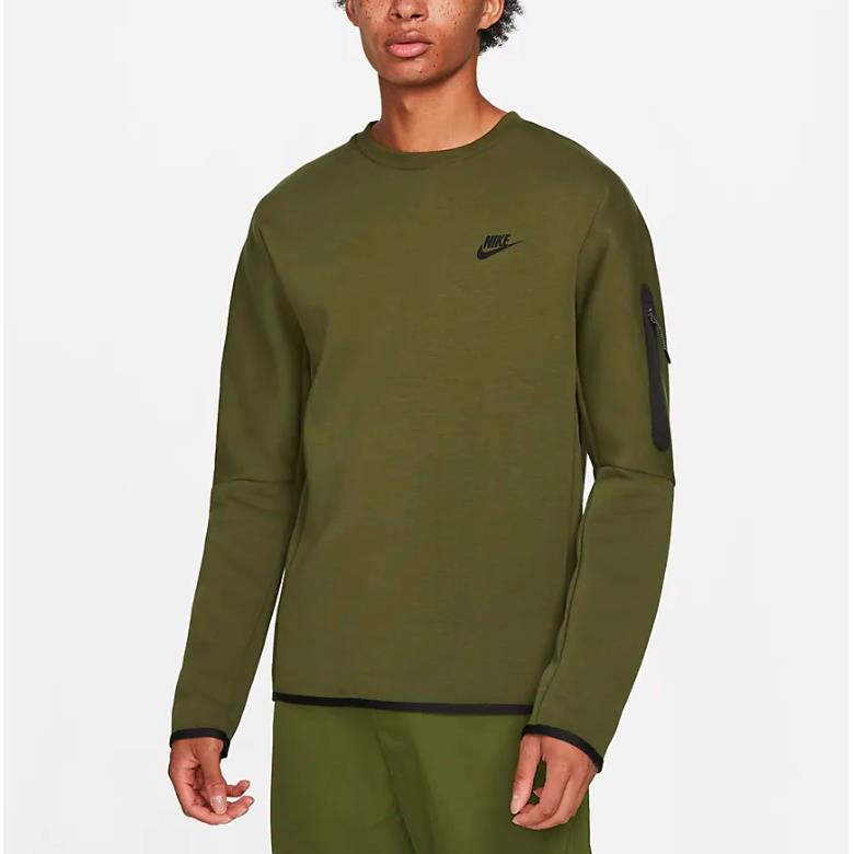 Nike Sportswear Tech Fleece Men`s Crew Sweatshirt CU4505-326 Green