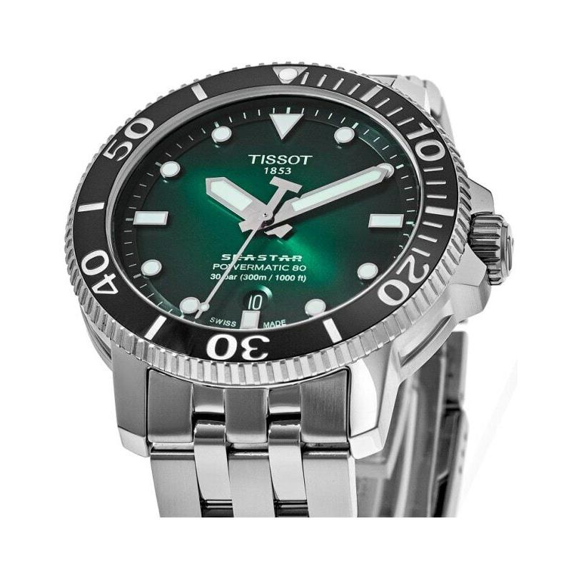 Tissot Seastar 1000 Automatic Green Dial Men`s Watch T120.407.11.091.01