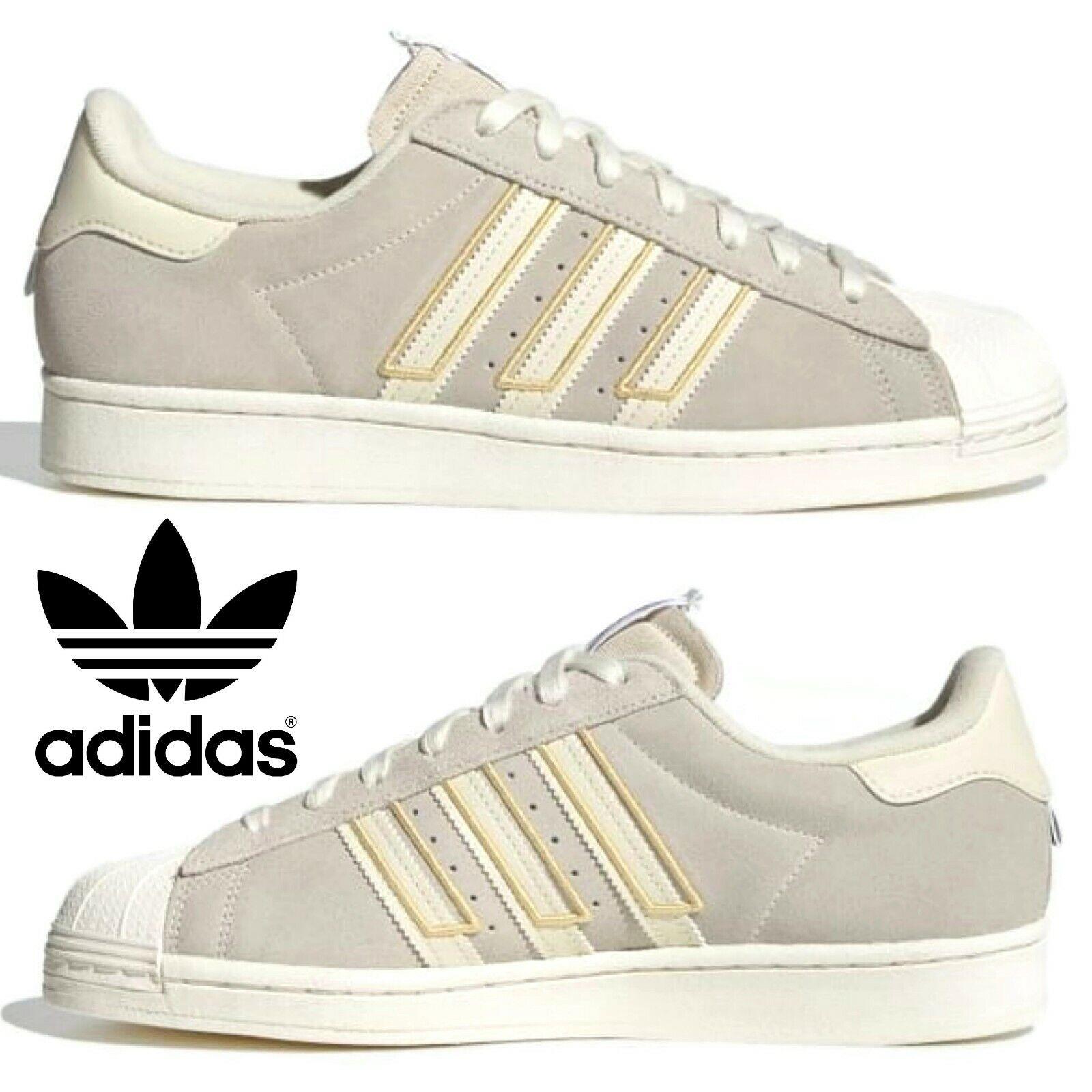 Adidas Originals Superstar Men`s Sneakers Comfort Sport Casual Shoes Off White - Beige , Off White / Wonder White / Pulse Amber Manufacturer