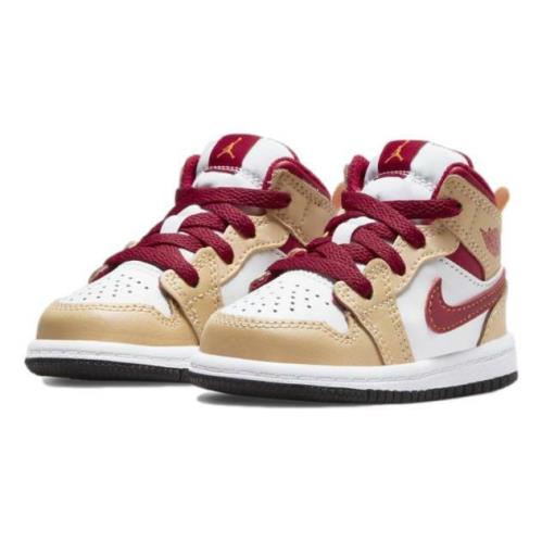 Nike Air Jordan 1 Mid TD `light Curry Cardinal Red` Toddler Shoes 640735-201