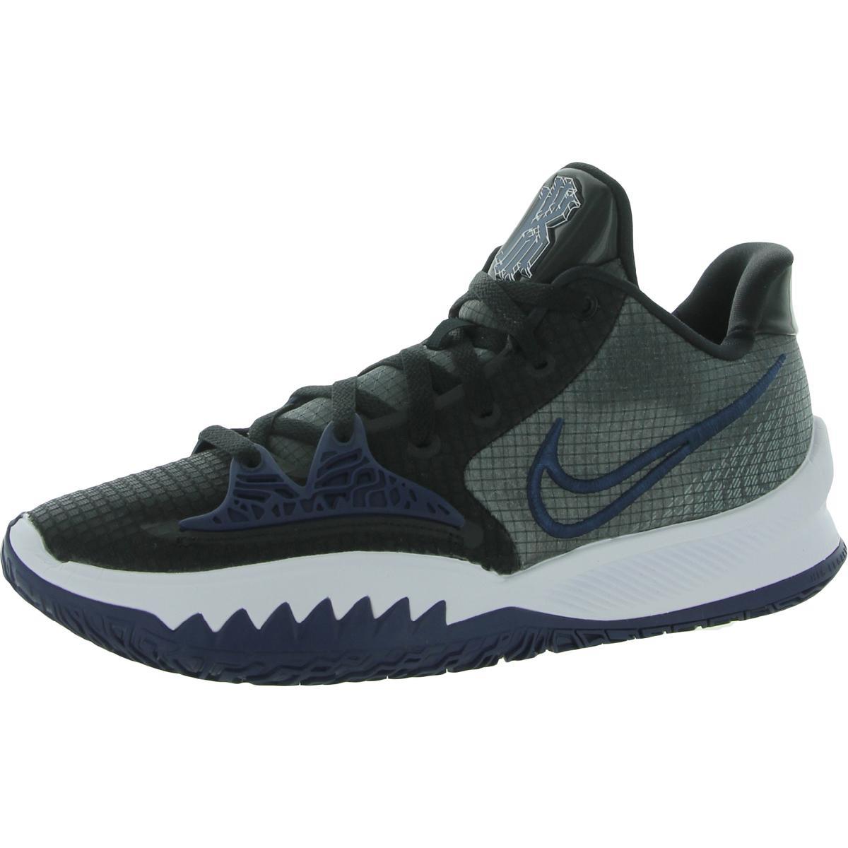 Nike Men`s Kyrie Low 4 Lightweight Mesh Cushioned Athletic Basketball Shoes Black/White Midnight Navy
