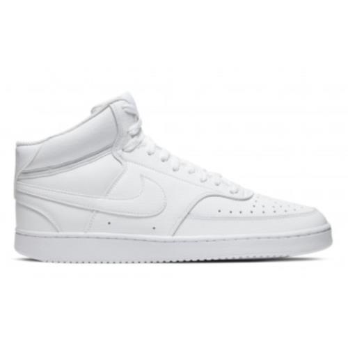 Nike Men`s Court Vision Mid Basketball Sneakers - White/White-white , White/White-white Manufacturer