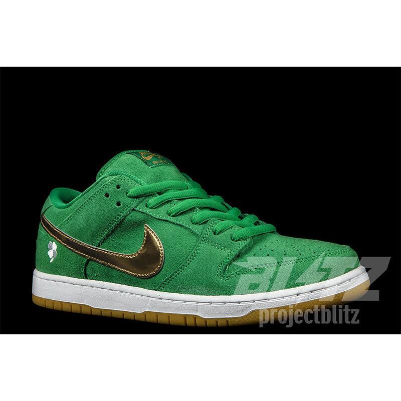 Nike SB Dunk Low Pro St. Patrick`s Day 2022 BQ6817-303 Lucky Green/metallic  Gold