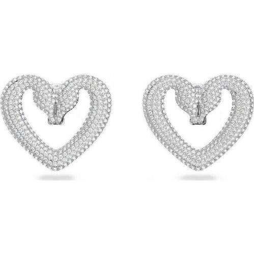 Swarovski Una Women`s White Crystal Rhodium-plated Earring 5626172