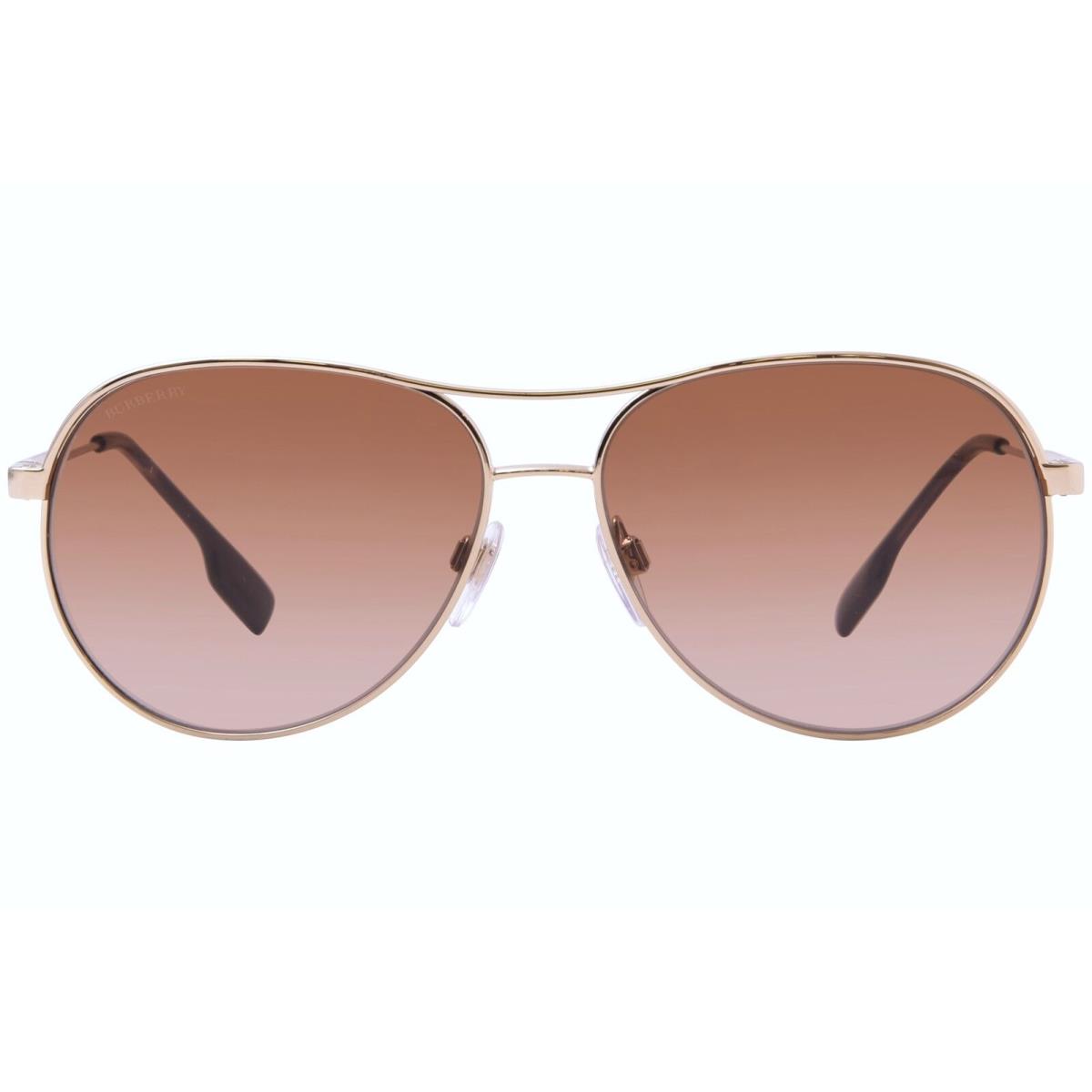 Burberry Tara BE3122 110913 Sunglasses Women`s Light Gold/brown Gradient 59-mm - Frame: Gold, Lens: Brown