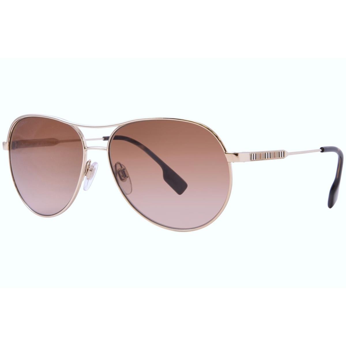 Burberry Tara BE3122 110913 Sunglasses Women`s Light Gold/brown Gradient 59-mm - Frame: Gold, Lens: Brown