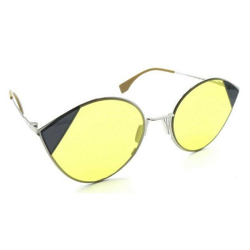 Fendi FF0341/S Biz Silver Gold Women Oversized Sunglasses W/yellow Lens