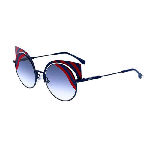Fendi FF0215/S OM1 Mtdk Blue Women`s Cat-eye Sunglasses W/grey Gradient Lens