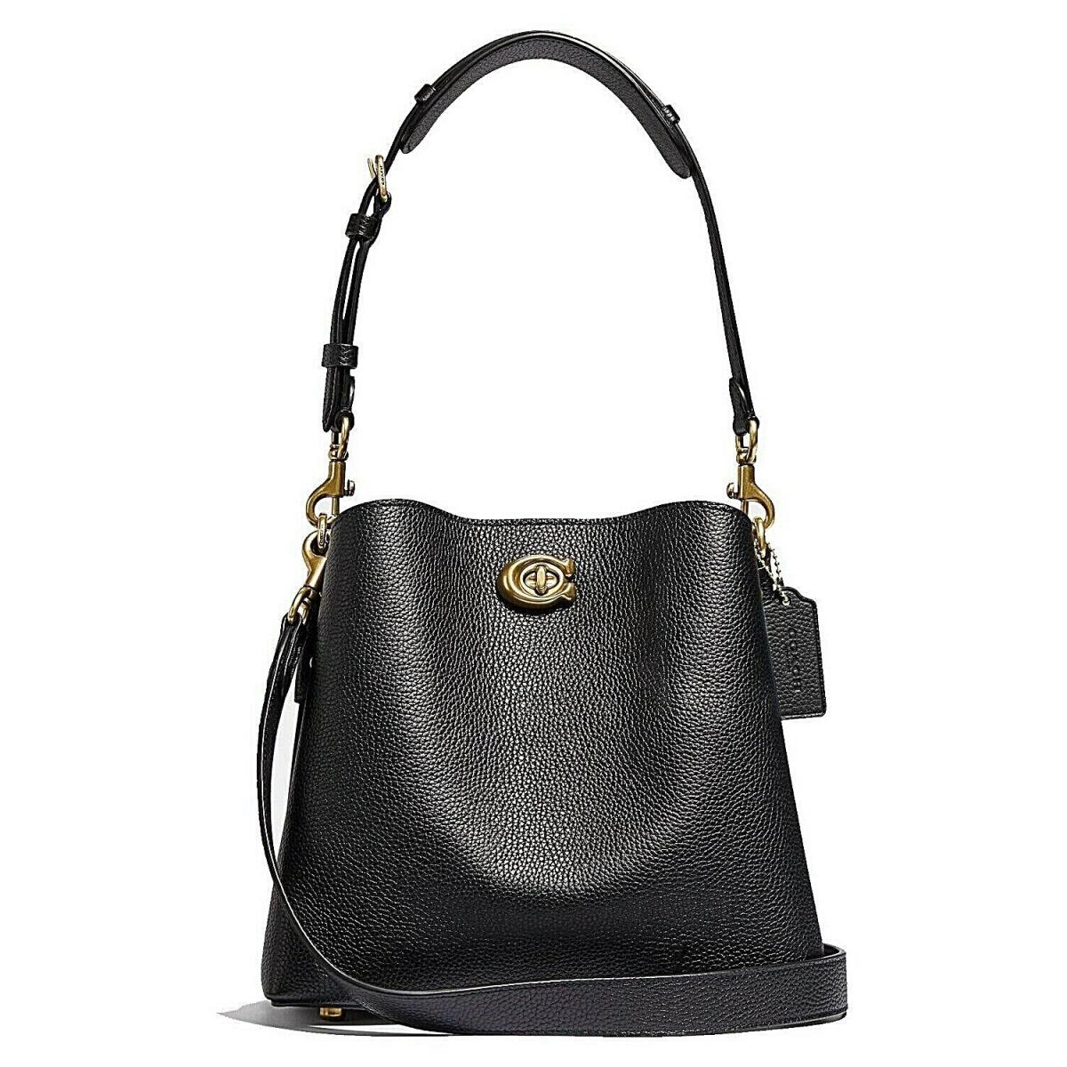 Coach Willow Small Black/brass Leather Bucket Bag Packaging - Black Exterior