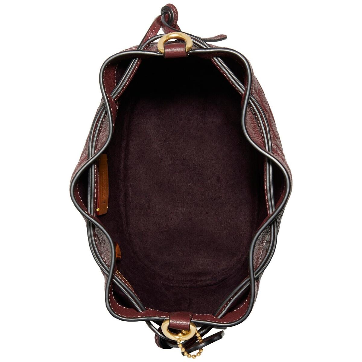Coach Field Bucket Bag In Signature Leather Wine Packaging - Exterior: Wine