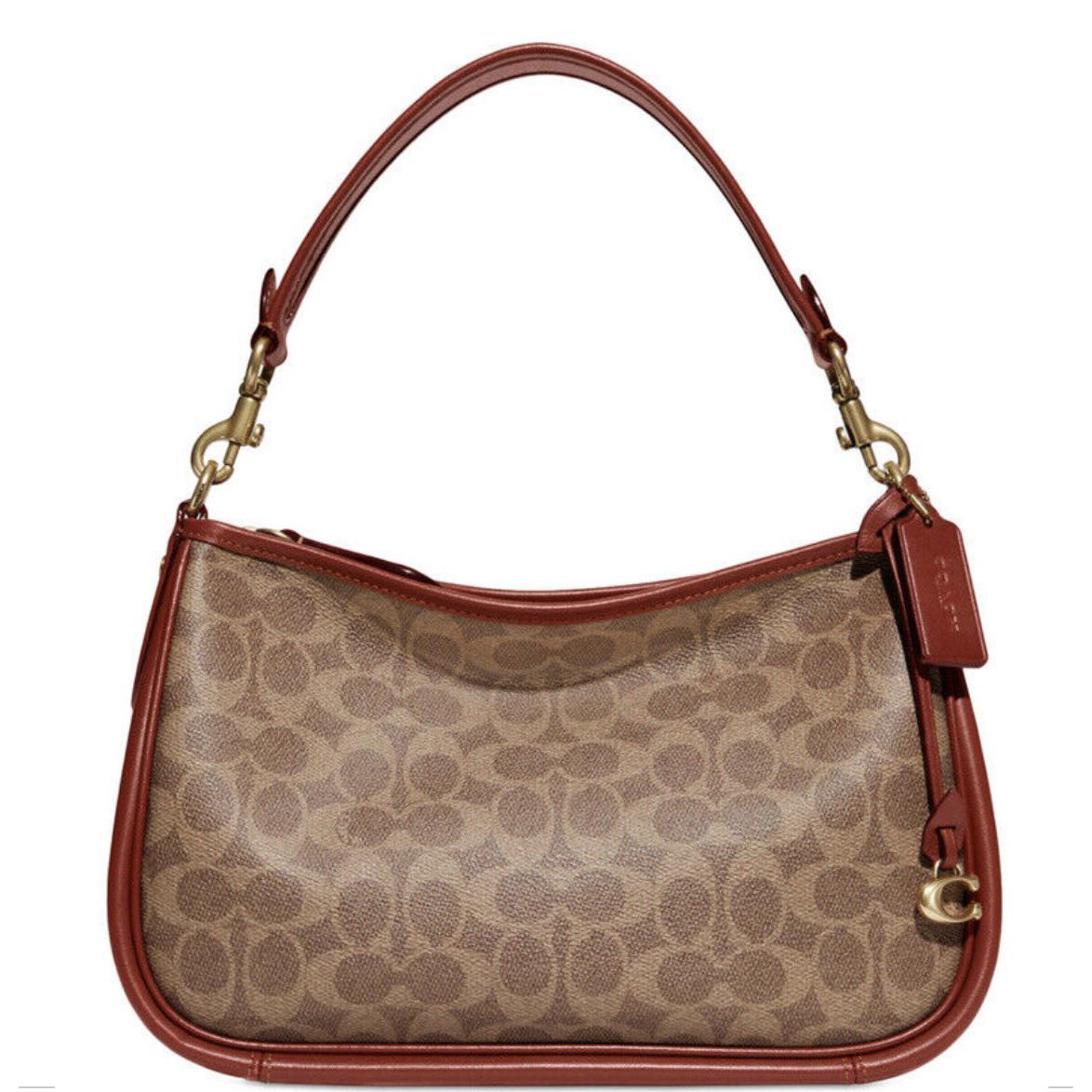 Coach Cary Tan Rust Coated Canvas Signature Convertible Crossbody