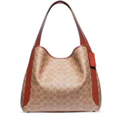 Coach Coated Canvas Signature Hadley Hobo Tan/rust/gold Packaging - Tan/Rust/Gold Exterior