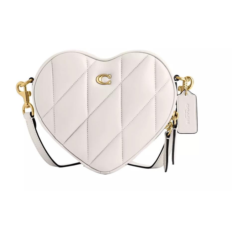 Coach Quilted Leather Heart Crossbody Bag Chalk
