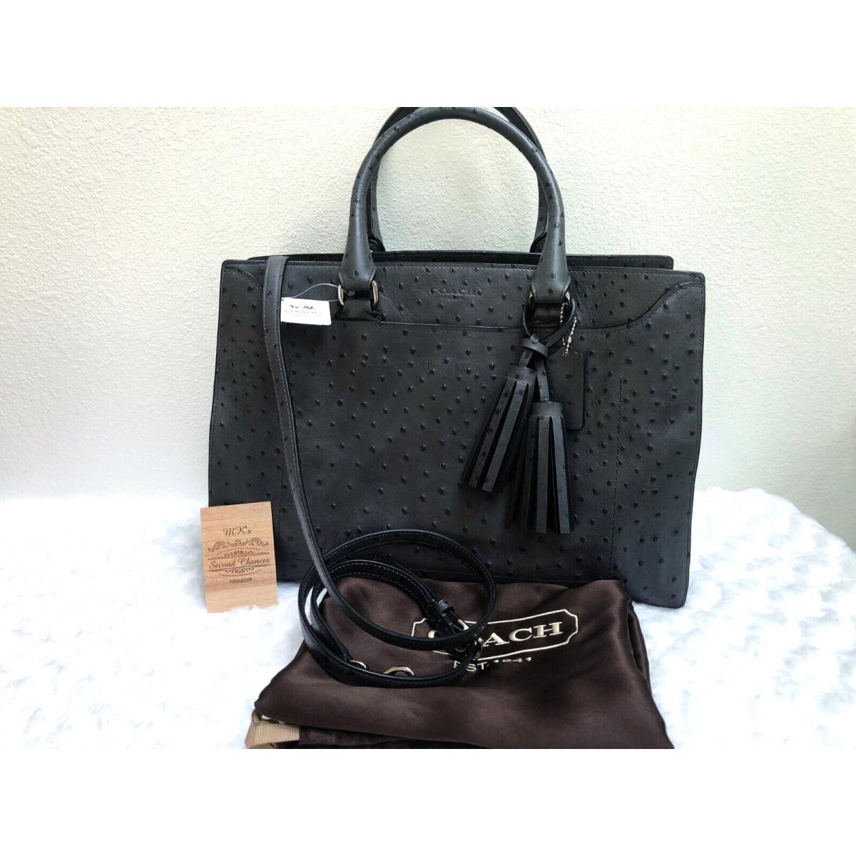 Coach Legacy Pinnacle Leighton Ostrich Embossed 23502 - Charcoal Carryall