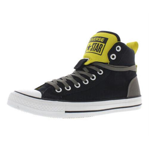 yellow and black chuck taylors