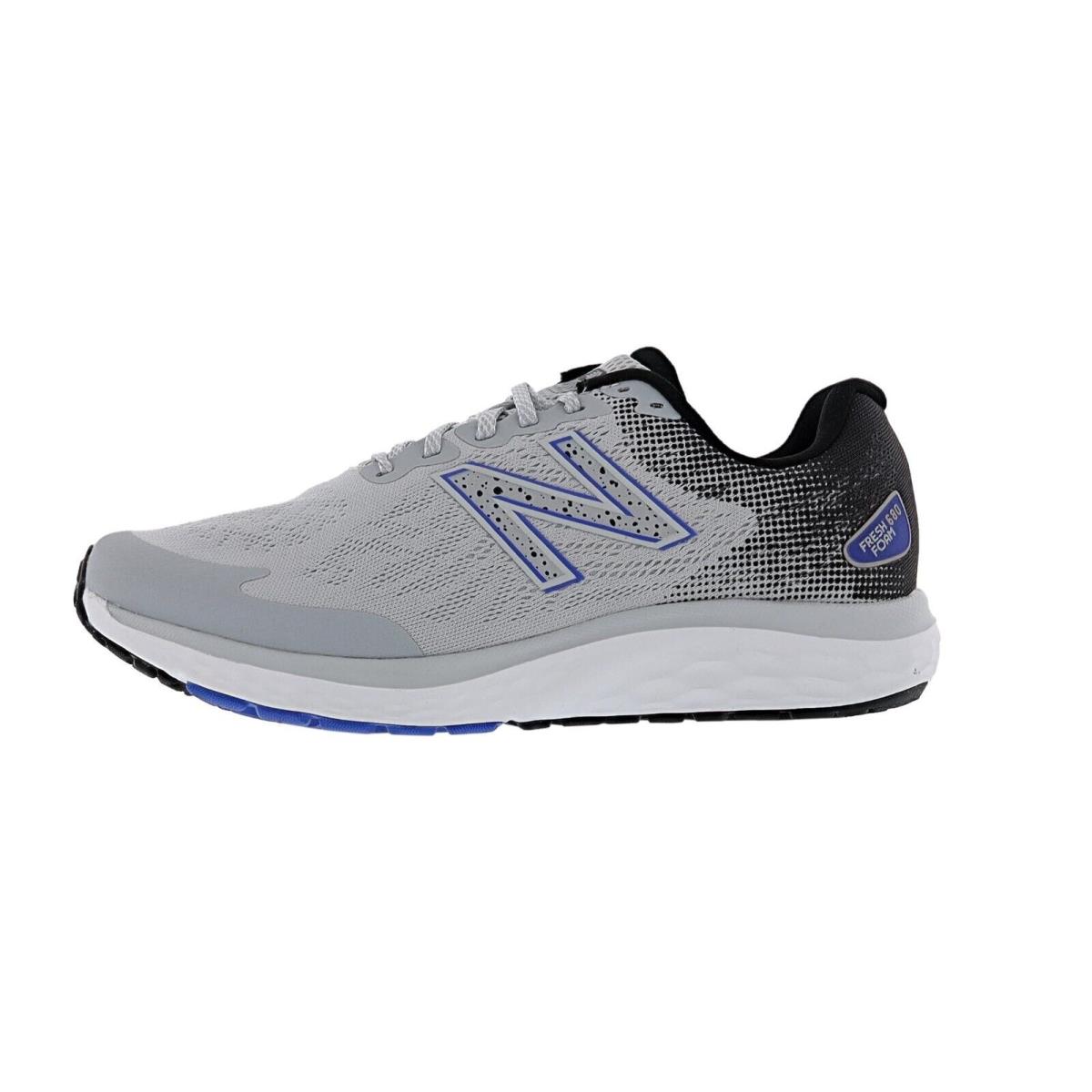 New Balance Men`s 680 V7 M680WN7 4E Wide Width Running Shoes ALUMINUM GREY / BLACK / MARINE BLUE