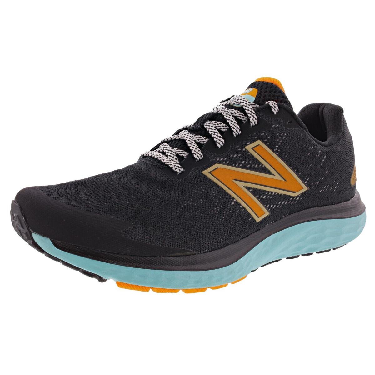 New Balance Men`s 680 V7 4E Wide Width Running Shoes BLACK / SURF / MARIGOLD