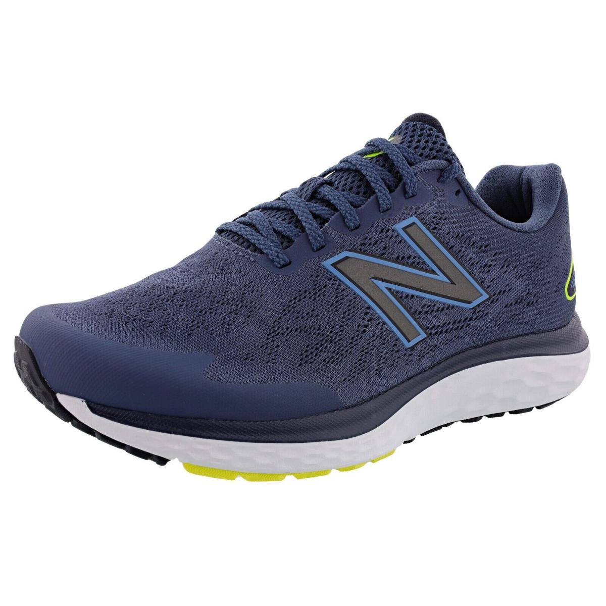 New Balance Men`s 680 V7 4E Wide Width Running Shoes NAVY / YELLOW
