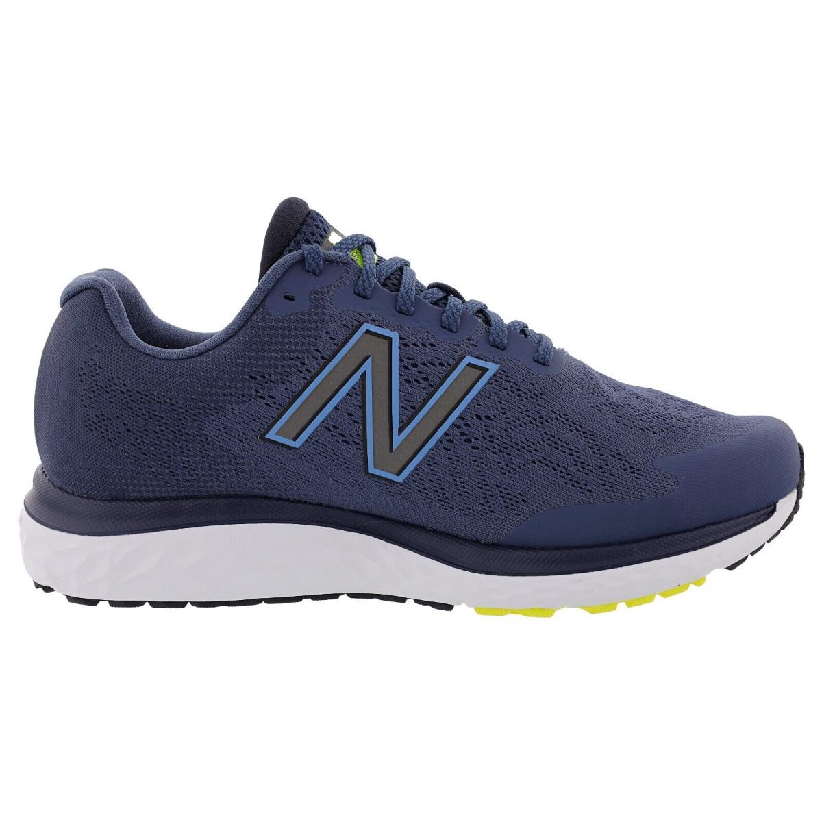 New Balance Men`s 680 V7 Medium Width Running Shoes NAVY / YELLOW