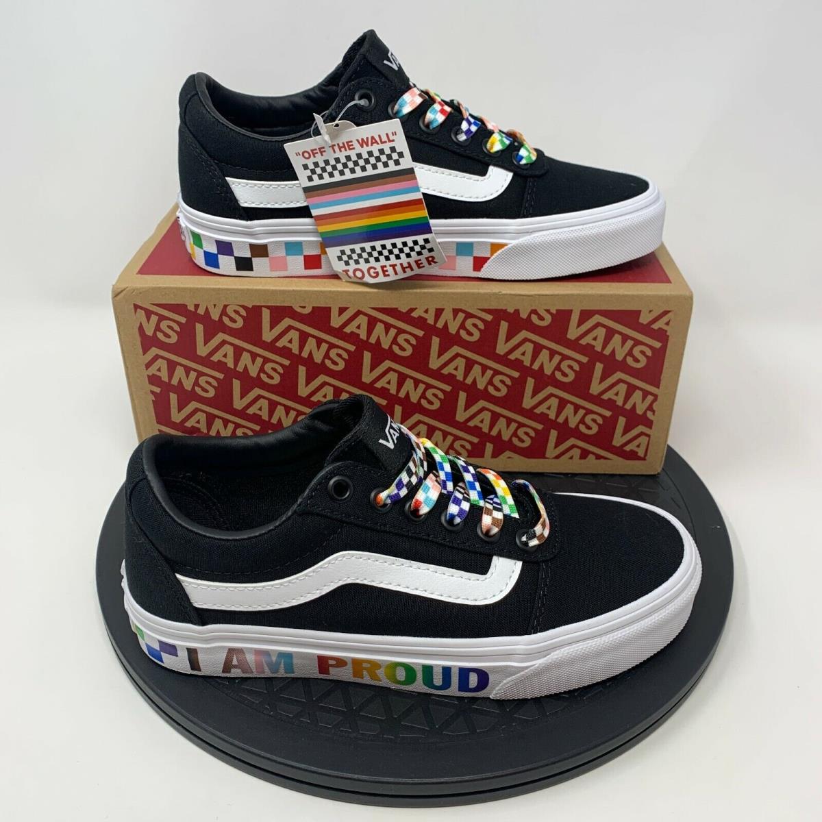 Vans Pride Skate Sneakers Womens Size 5 Shoes Black Lgbtq Rainbow Ward