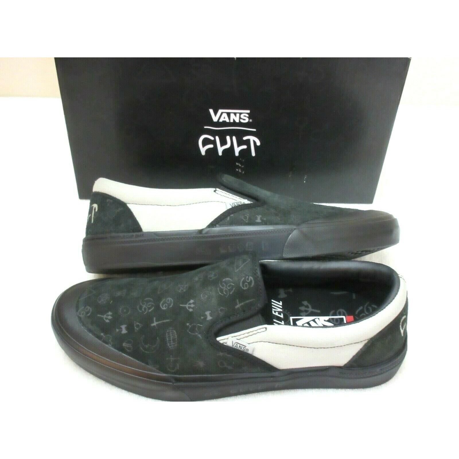 Vans x Cult Men`s Bmx Slip On Black Grey Suede Canvas Shoes Size 9.5