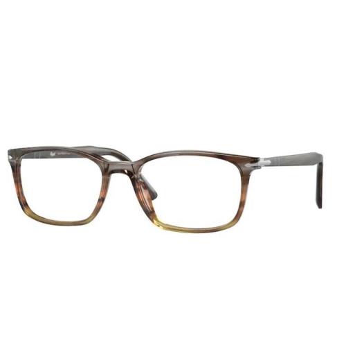 Persol 0PO3189V 1137 Striped Grey/gradient Brown/ Silver Square Men`s Eyeglasses